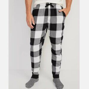 NWT Old Navy Black Buffalo Plaid Flannel Jogger Pajama Pants Sleep Men X-Large